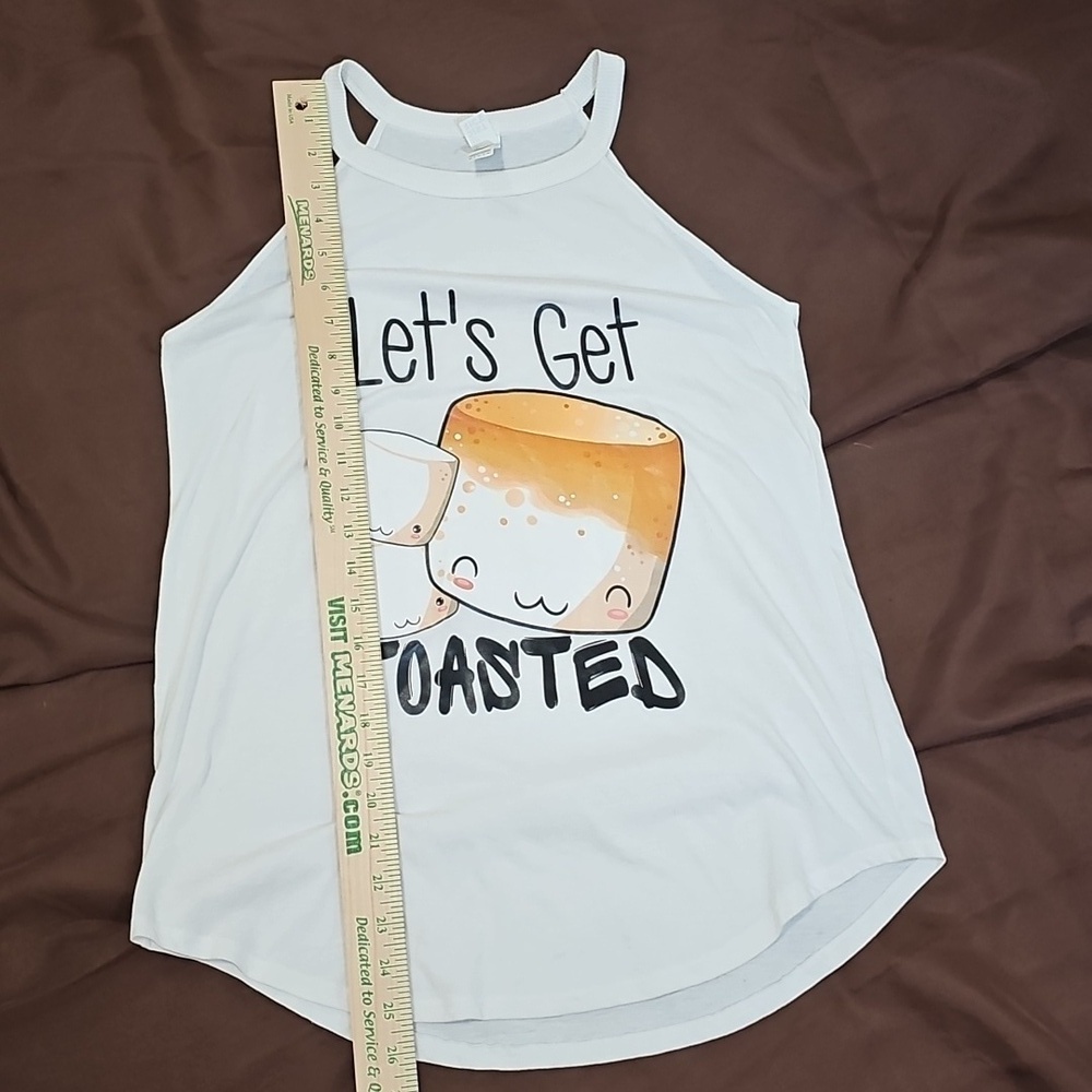 Lets Get Toasted Smores Marshmallow Camp Tank Size M - Picture 4 of 6